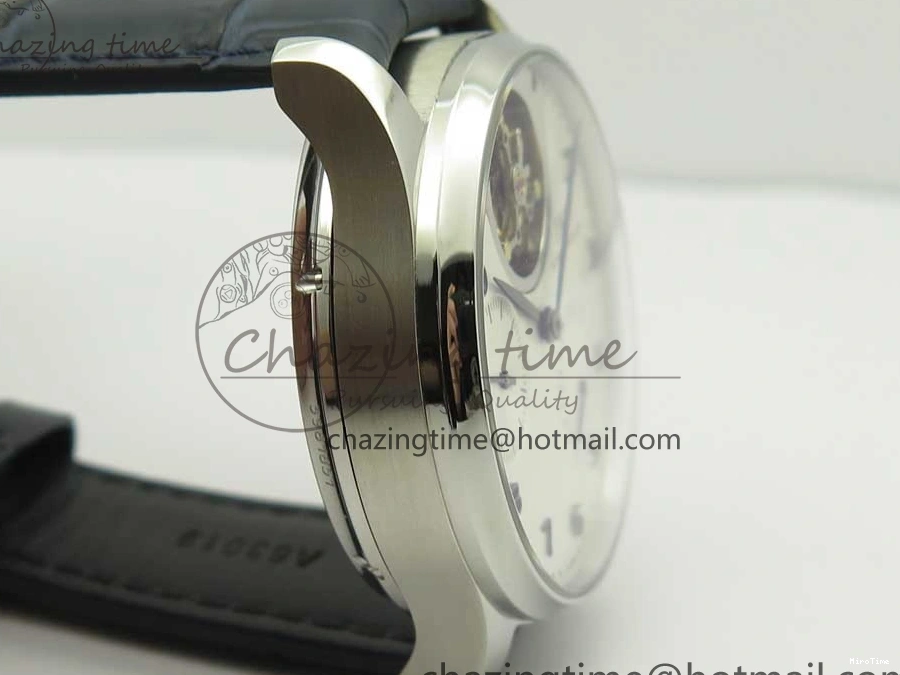 MIROTIME 0506 Portuguese Tourbillon IW5046 SS ZF Best Edition White Dial Blue Markers on Blue Leather Strap Fashionable 7149